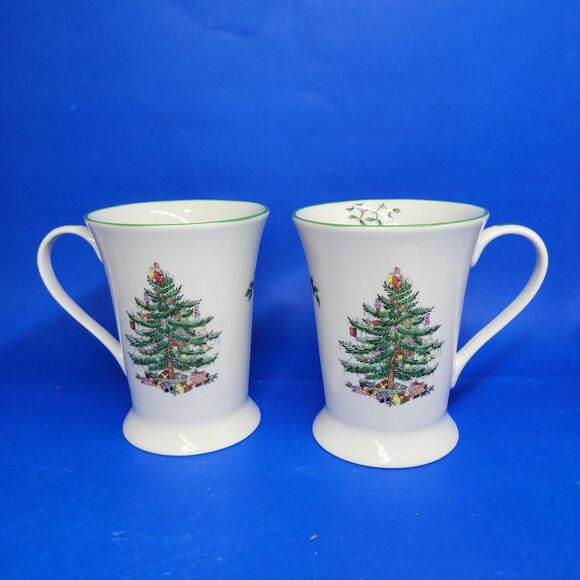 Spode Christmas Tree Pimpernel Set Of 2 Mugs And 2 Coasters Gift Set New In Box - Picture 13 of 14